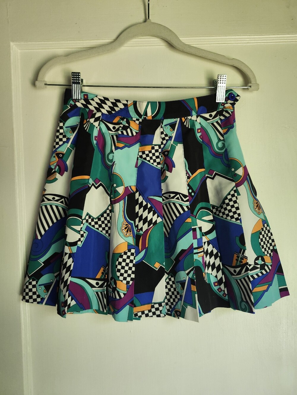 Vintage Head Abstract Pleated Tennis Skirt XS